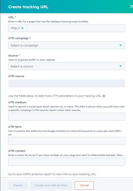 Creating UTM in HubSpot 4